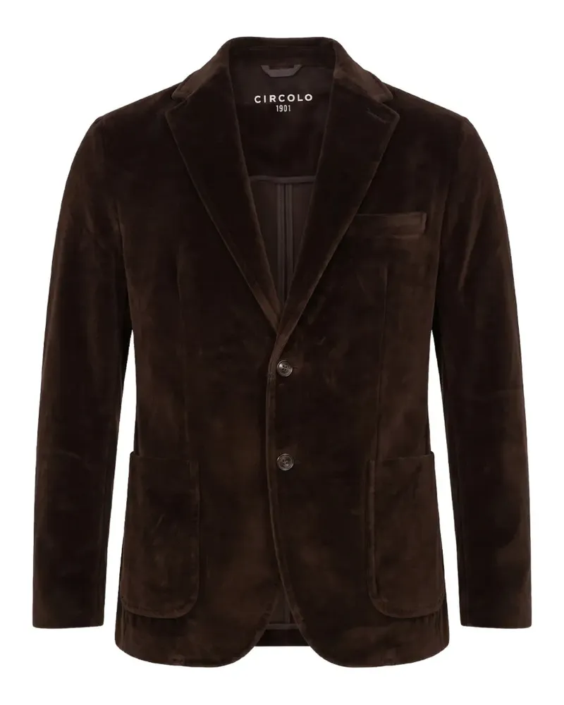 CIRCOLO 1901 velvet-effect single-breasted blazer - Braun Braun