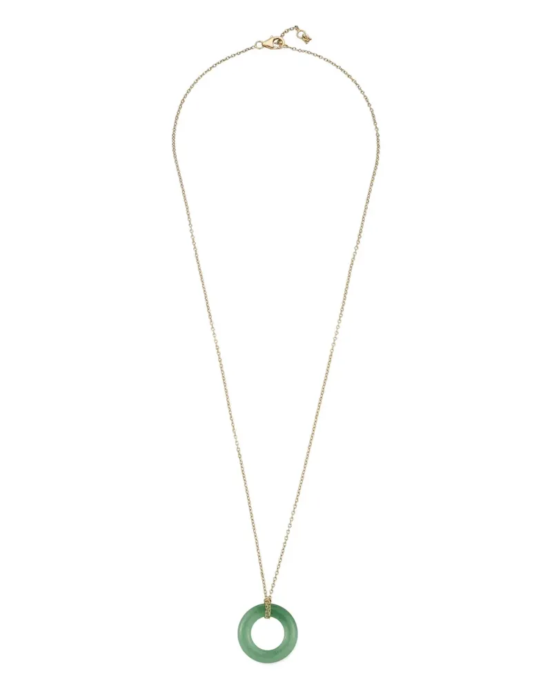 MATEO 14kt Donut Gelbgoldhalskette mit Jade Gold