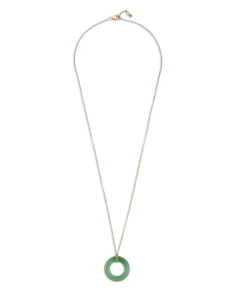 MATEO 14kt Donut Gelbgoldhalskette mit Jade Gold