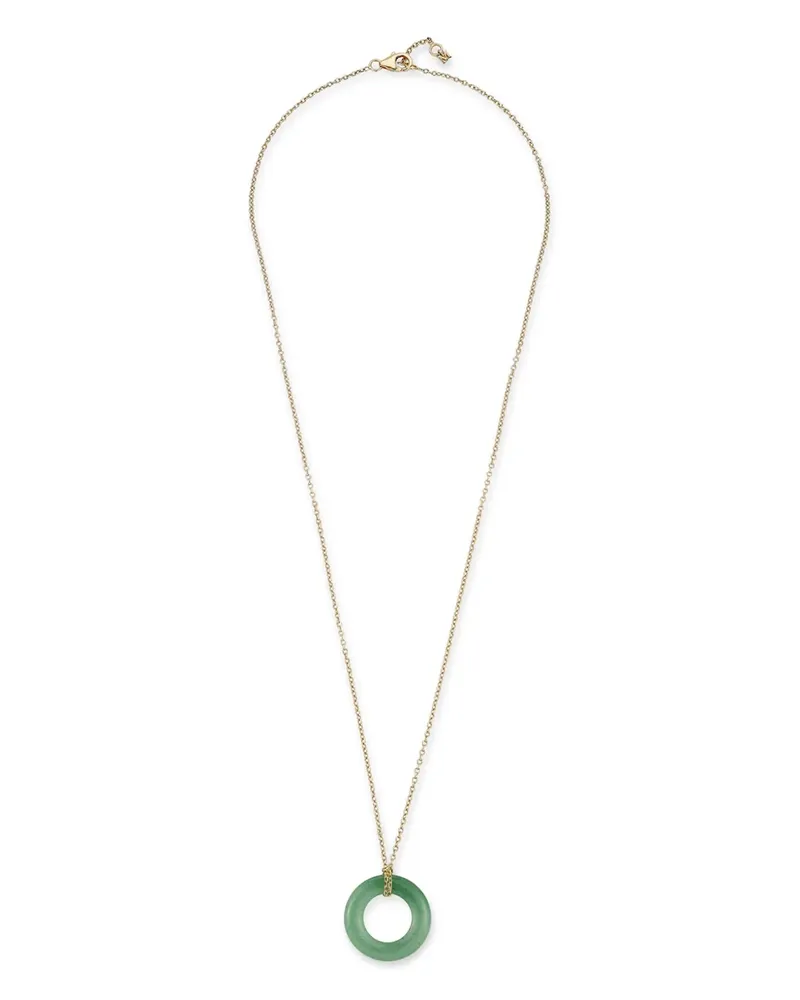 MATEO 14kt Donut Gelbgoldhalskette mit Jade Gold
