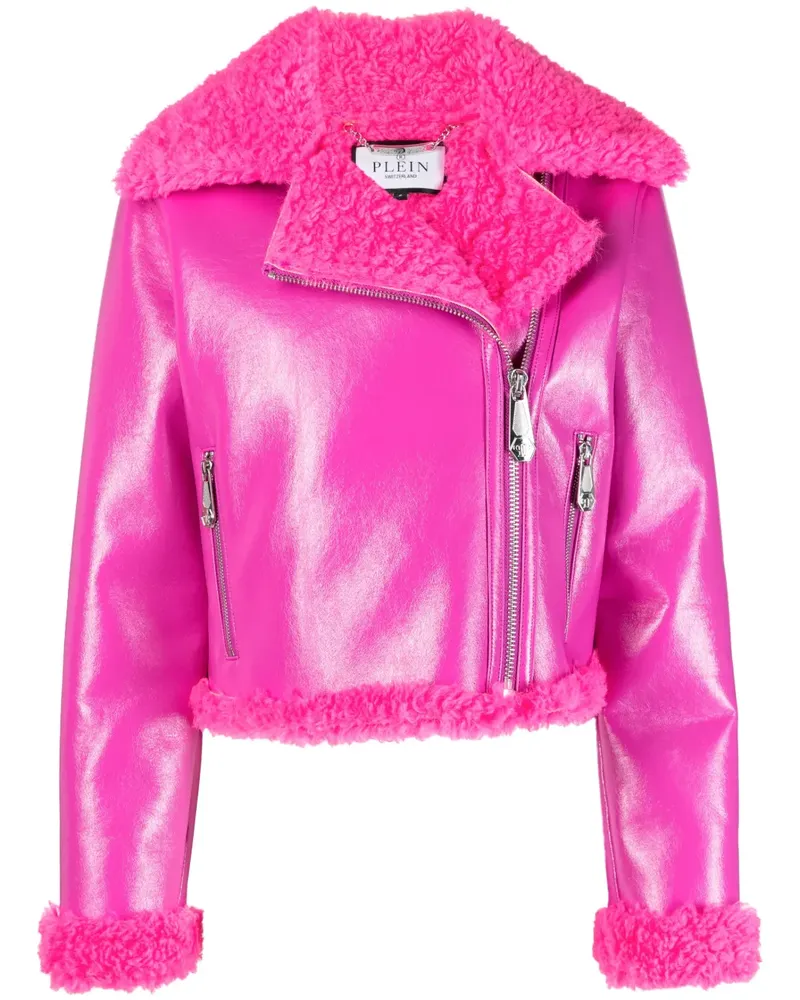 Philipp Plein Jacke mit Faux Shearling - Rosa Rosa