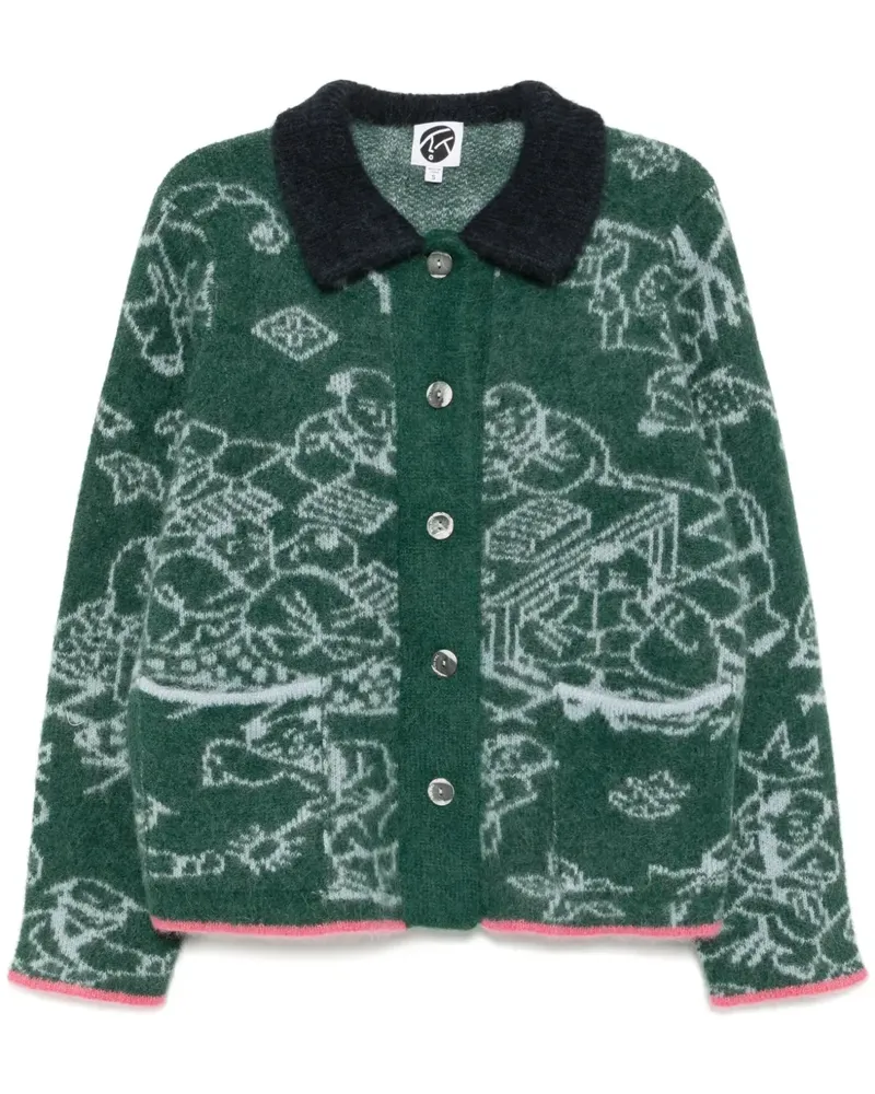 YANYAN KNITS Cardigan aus Jacquard - Grün Grün