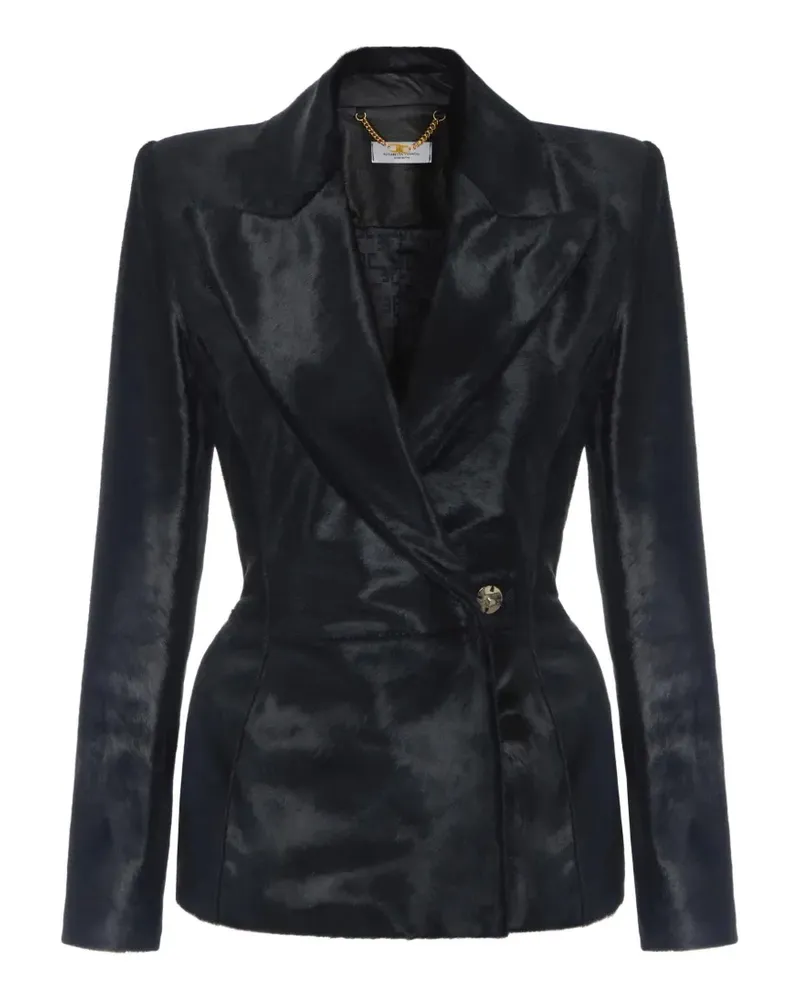Elisabetta Franchi Jacke aus Rindsleder - Schwarz Schwarz