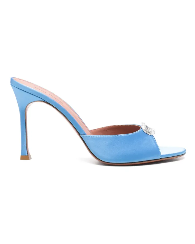 Amina Muaddi Mini Camelia Mules mit Kristallen - Blau Blau