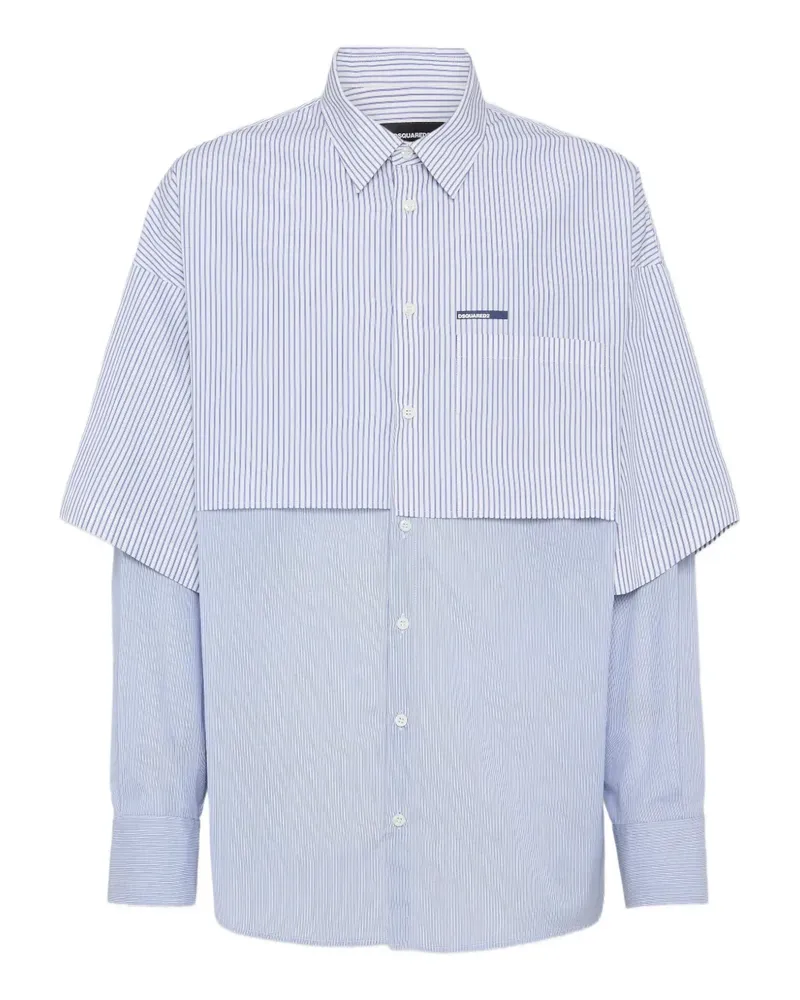 Dsquared2 Gestreiftes Hemd - Weiß Weiß