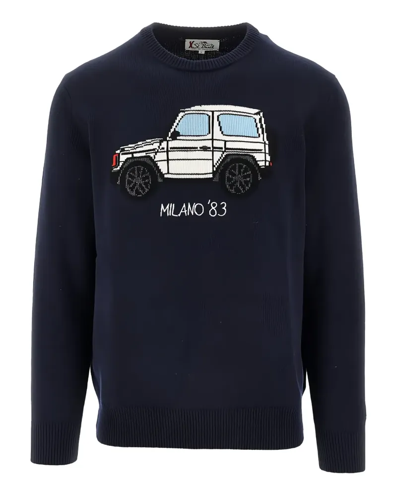 MC2 Saint Barth Pullover mit Autoverzierung - Blau Blau