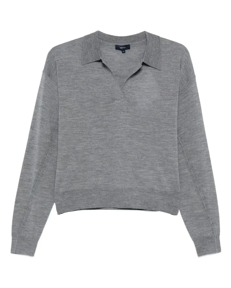 Soeur Oberteil mit Poloshirtkragen - Grau Grau