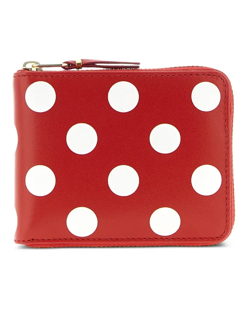 Comme des Garçons polka-dot zip-fastening wallet - Rot Rot