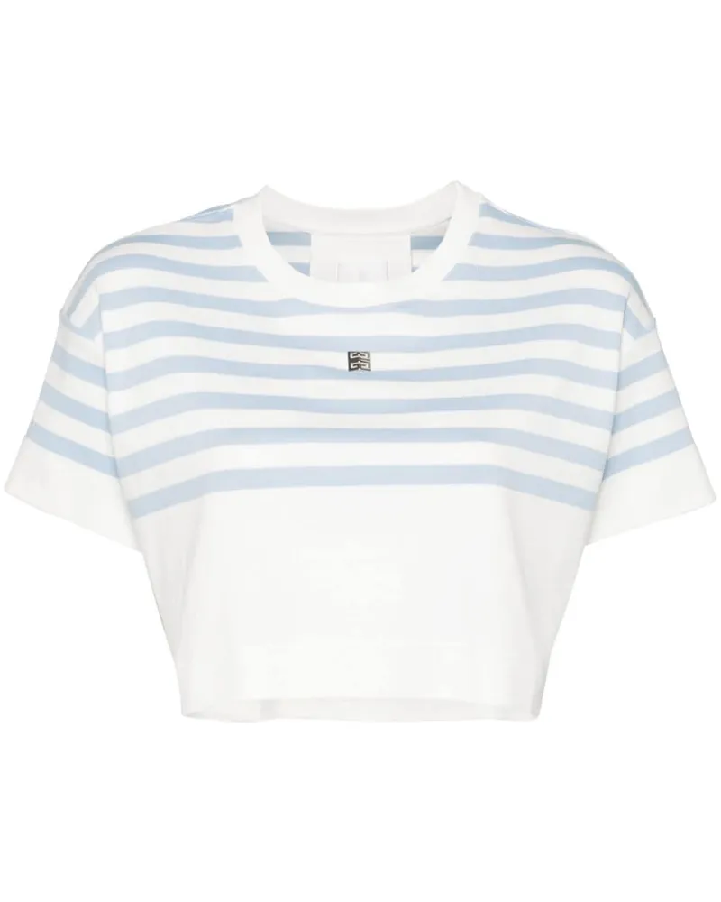 Givenchy Gestreiftes T-Shirt mit 4G - Weiß Weiß