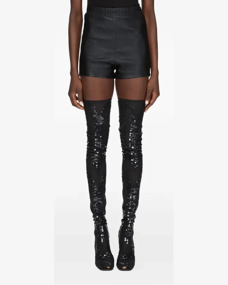 Rick Owens Lilies Line Lilies high-waist leather shorts - Weiß Weiß