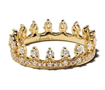 18kt 'Crown' Gelbgoldring mit Diamanten