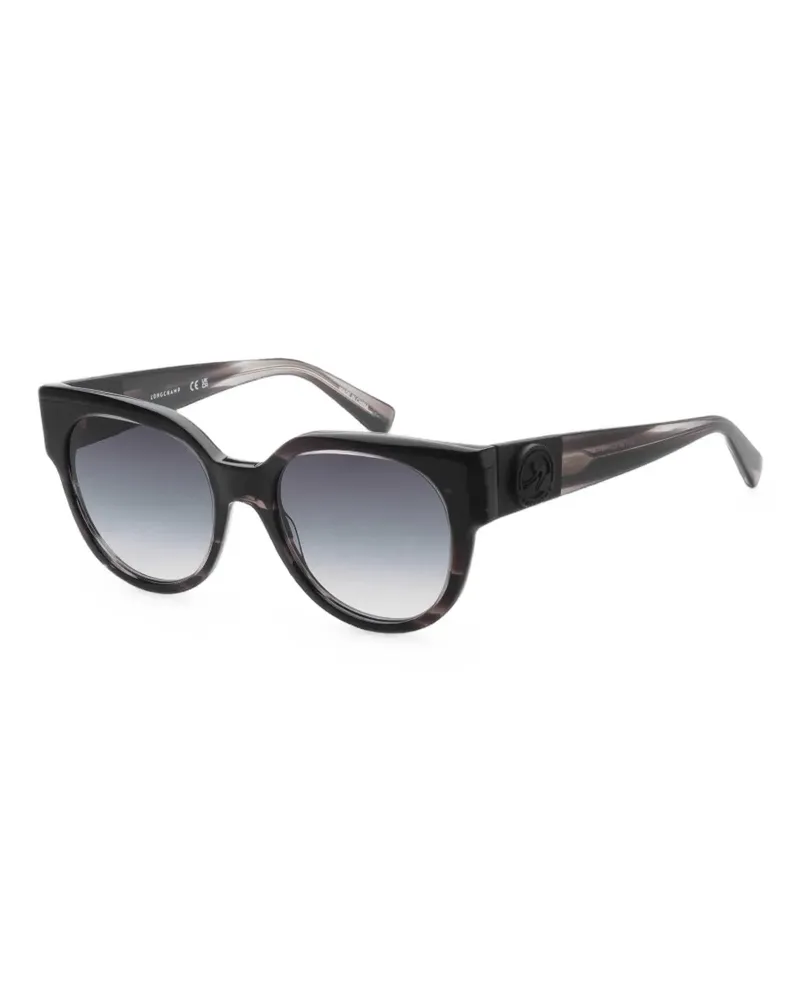 Longchamp Sonnenbrille mit rundem Gestell - Schwarz Schwarz