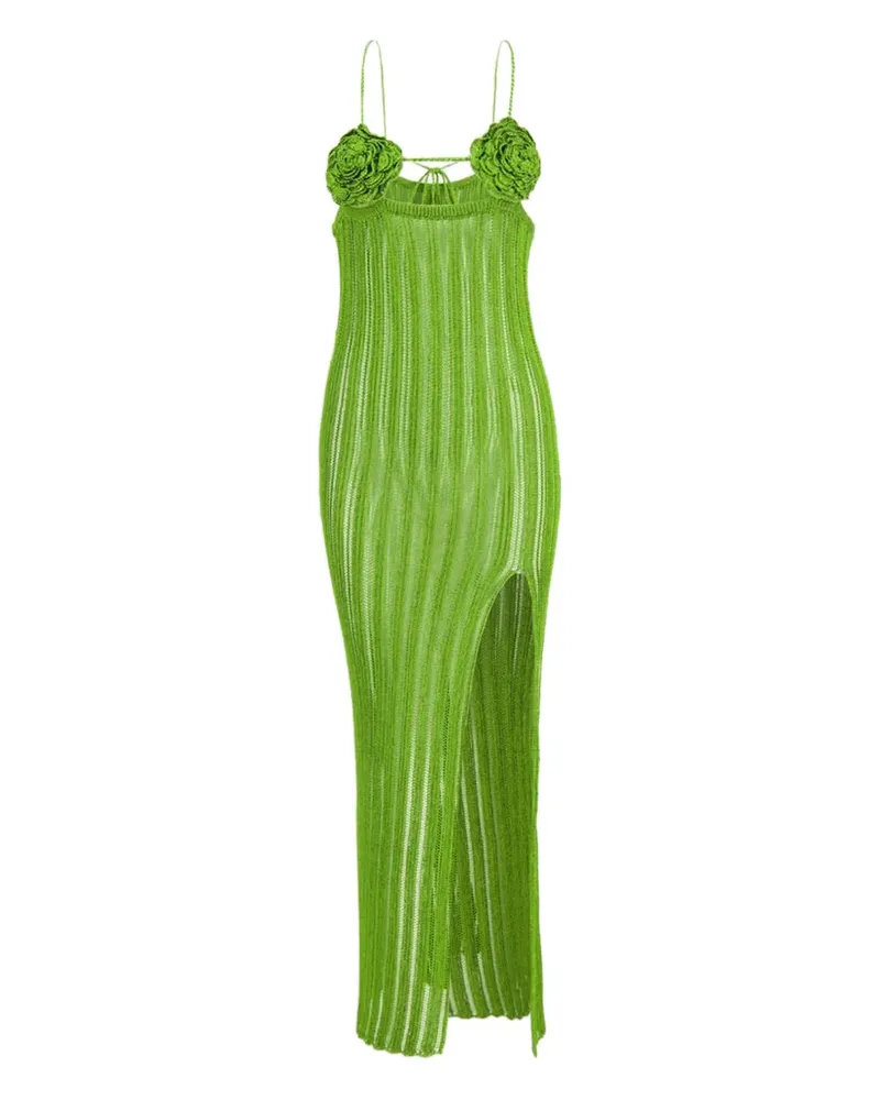 Casablanca Paris Gehäkeltes Maxikleid mit Rosendetail - Grün Grün