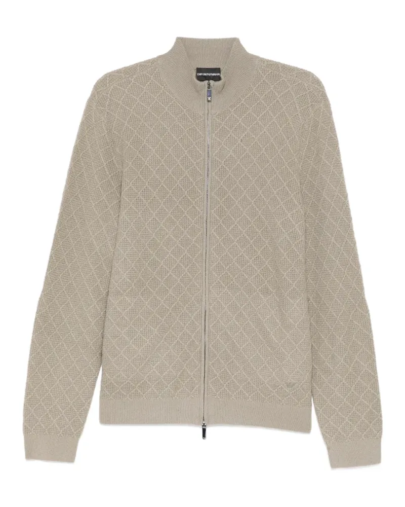 Emporio Armani Cardigan mit Rautenstruktur - Nude Nude