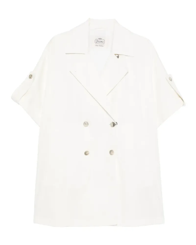 Herno Doppelreihiger Mantel - Weiß Weiß