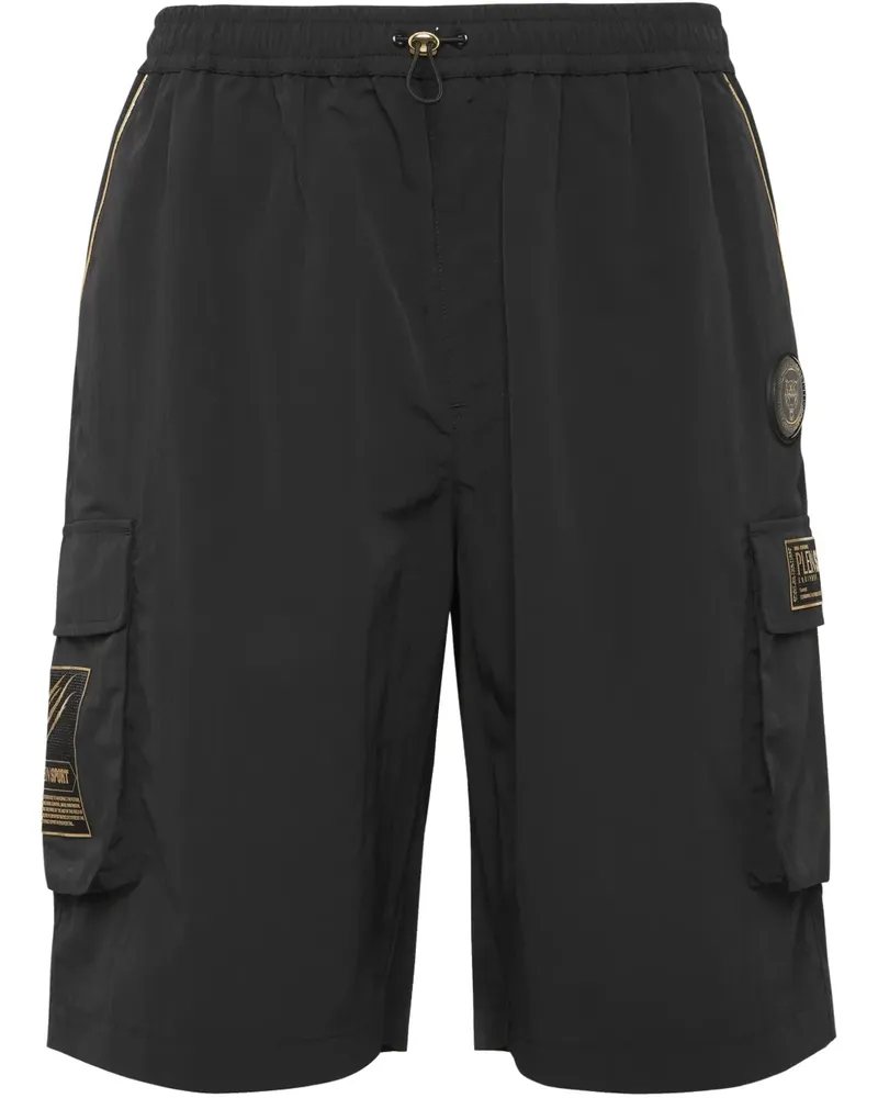 Philipp Plein Laminierte Cargo-Shorts - Schwarz Schwarz