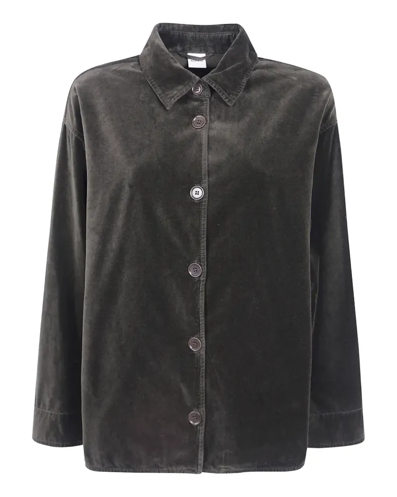 ASPESI button-fastening velvet shirt jacket - Grün Grün