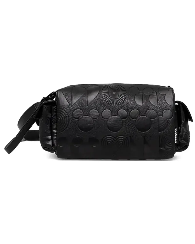 Desigual Schultertasche mit eingeprägtem Print - Schwarz Schwarz