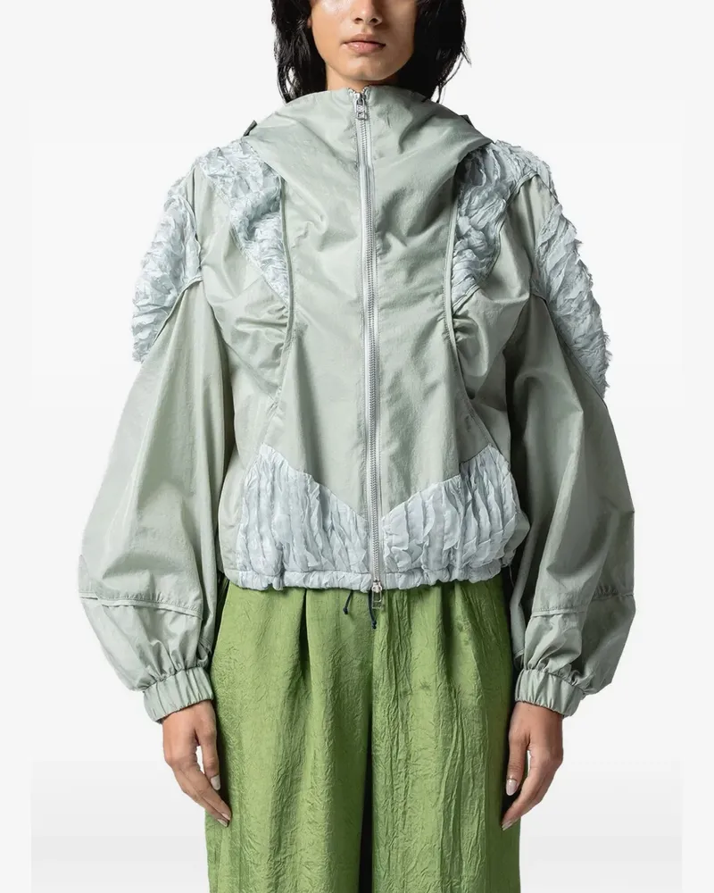 Muller of Yoshiokubo ruffled hooded jacket - Blau Blau