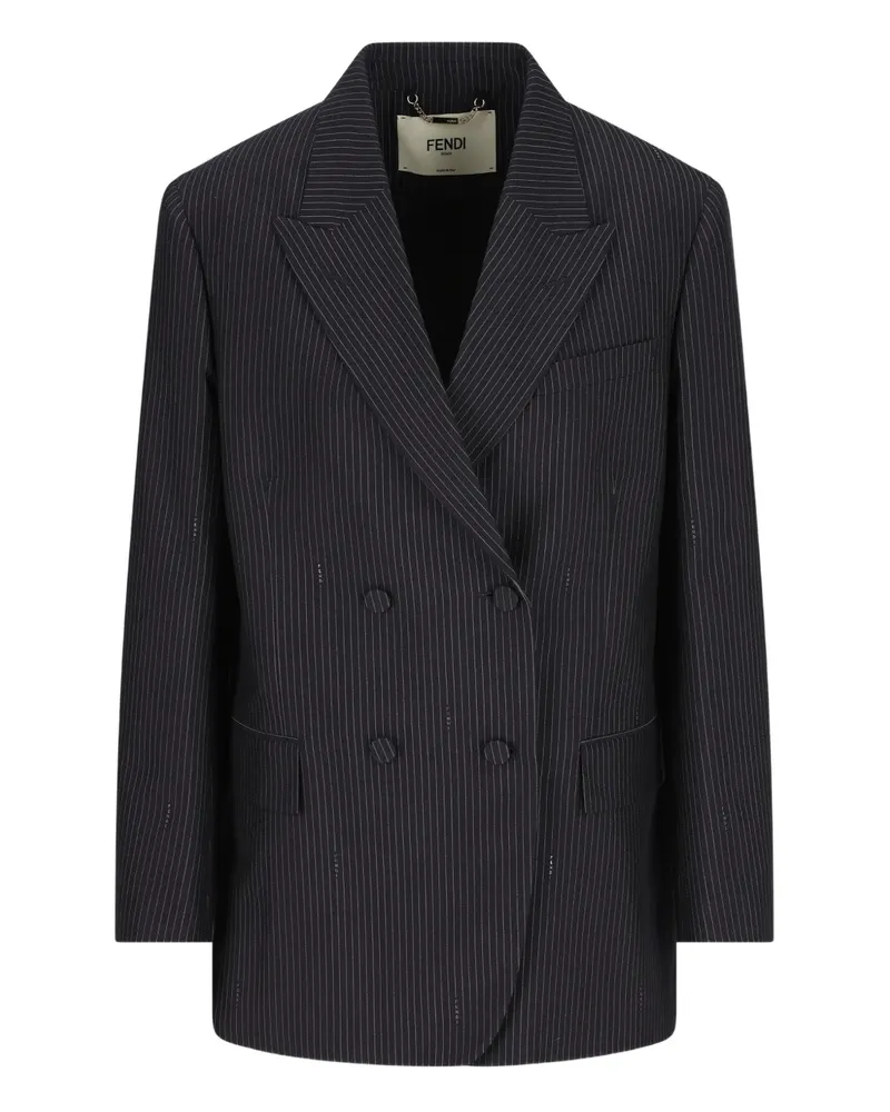 Fendi Nadelstreifen-Blazer mit Klappentasche - Blau Blau