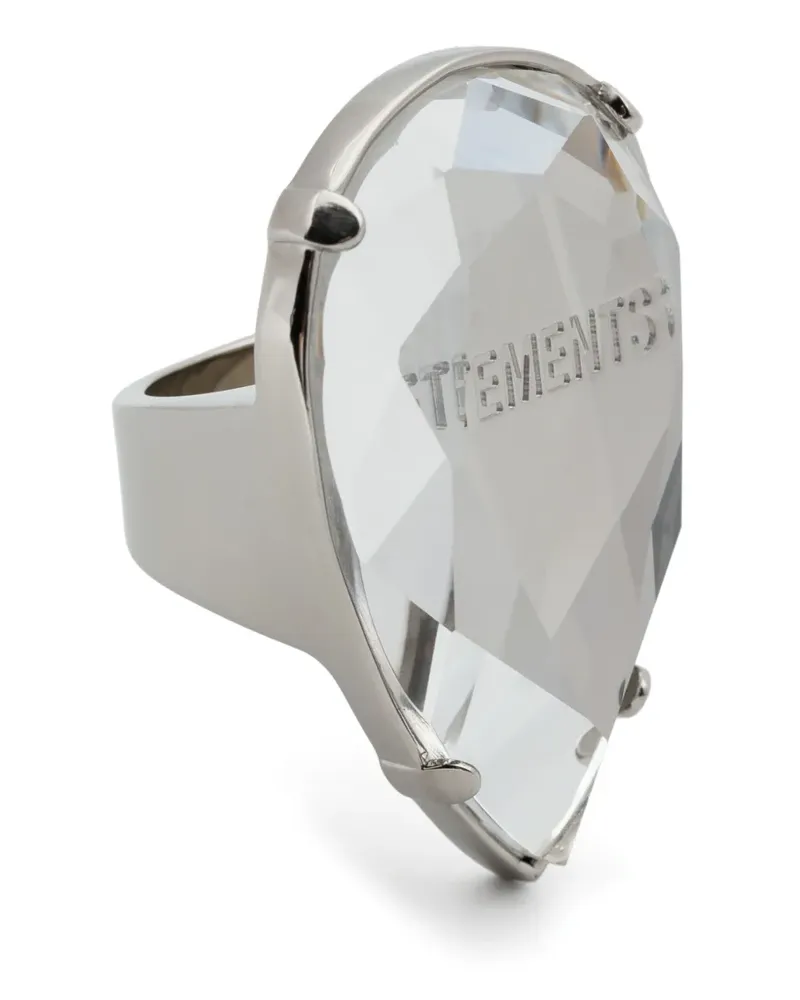 VETEMENTS Pear Ring mit Kristallen - Silber Silber