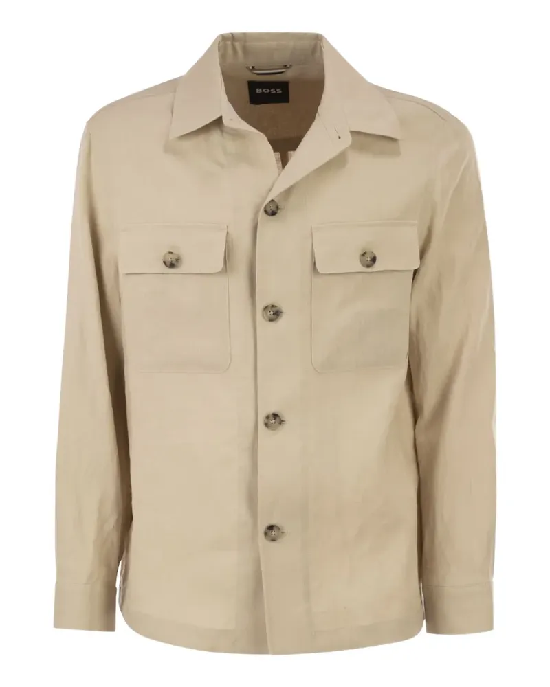 HUGO BOSS Hemdjacke mit aufgesetzten Taschen - Nude Nude