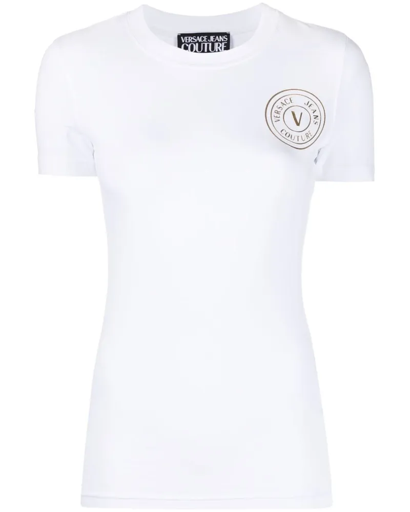 Versace Jeans T-Shirt mit Logo-Print Weiß