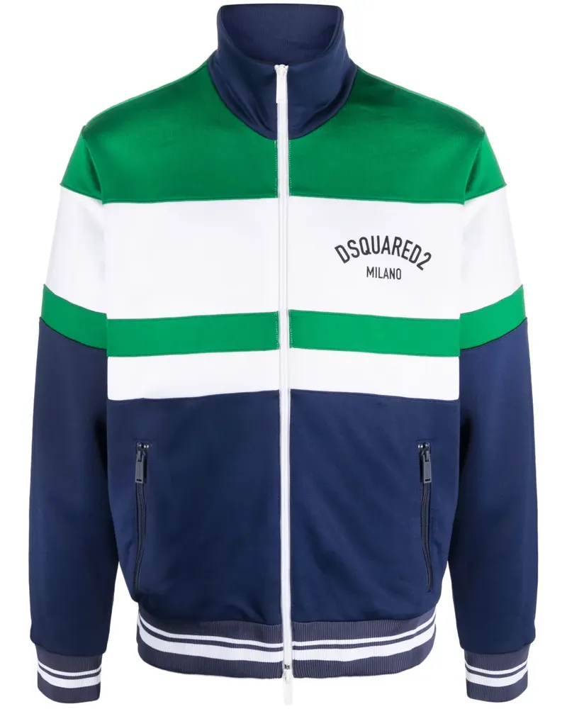 Dsquared2 Bomberjacke in Colour-Block-Optik - Grün Grün