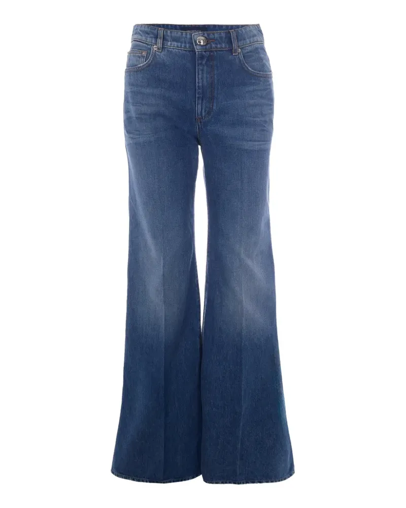 SPORTMAX Schlagjeans mit Logo-Patch - Blau Blau