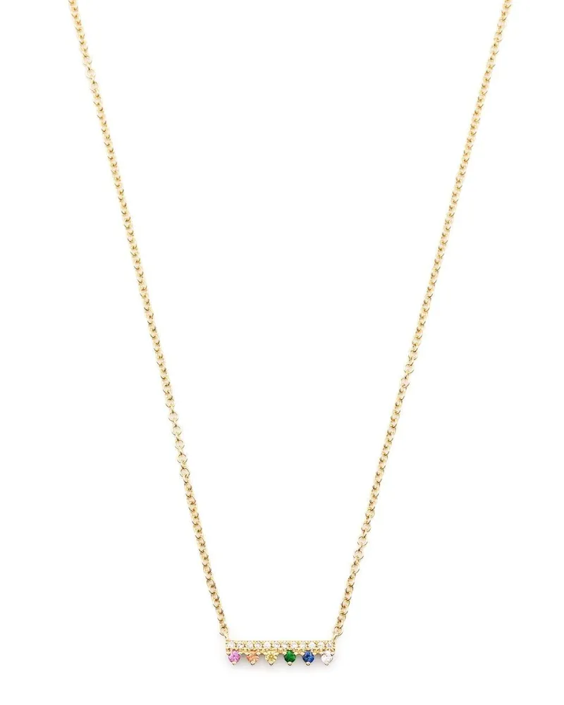 EF Collection 14kt Chloe Bar Gelbgoldhalskette mit Diamanten Gold