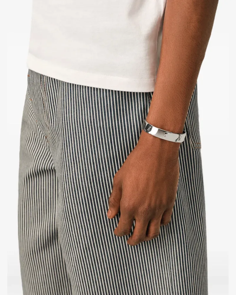 AMI Paris Armband aus Messing mit gehämmerten Ami de Coeur-Anhänger - Silber Silber