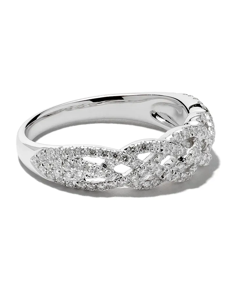 Wouters & Hendrix 18kt Weißgoldring mit Diamanten - Silber Silber