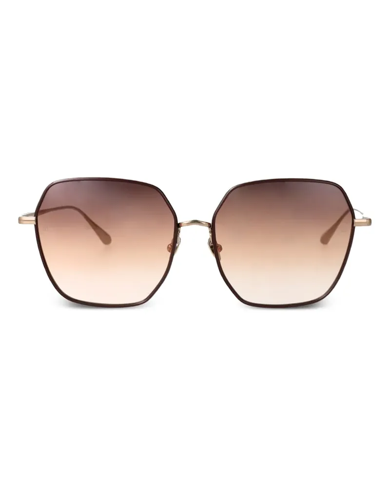 Linda Farrow Geometrische Darcie Sonnenbrille - Schwarz Schwarz