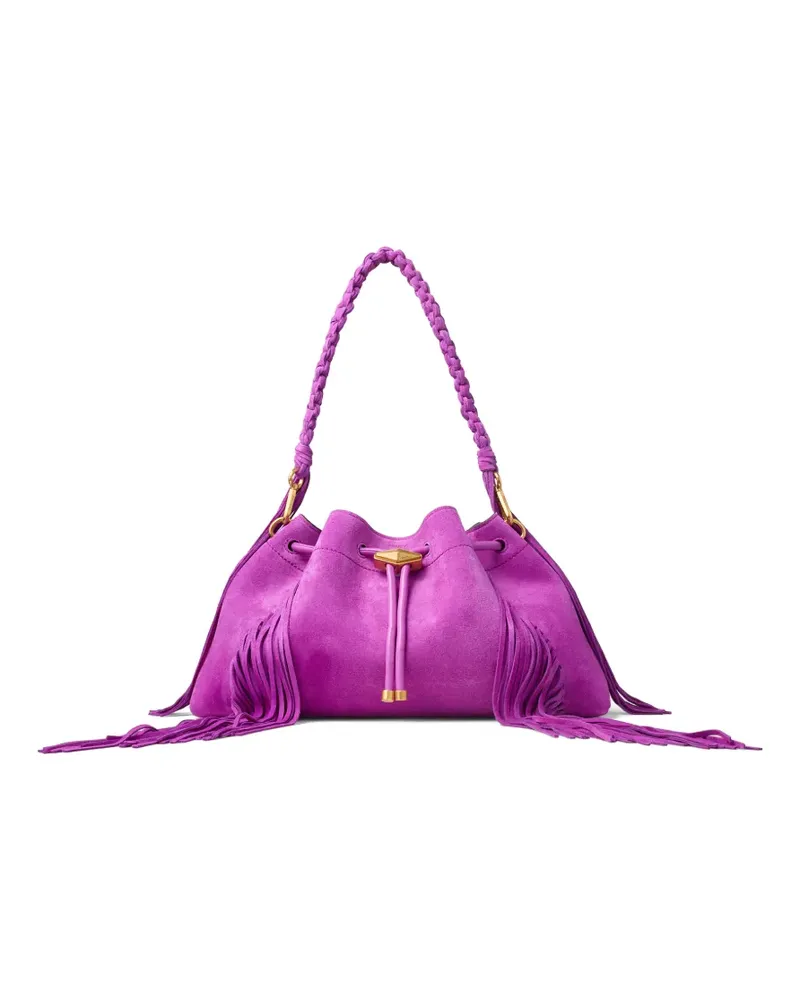 Jimmy Choo Cinch M Schultertasche mit Fransen - Violett Violett
