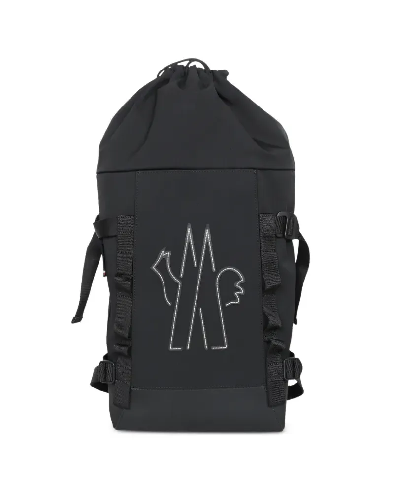 Moncler logo-embossed drawstring backpack - Schwarz Schwarz