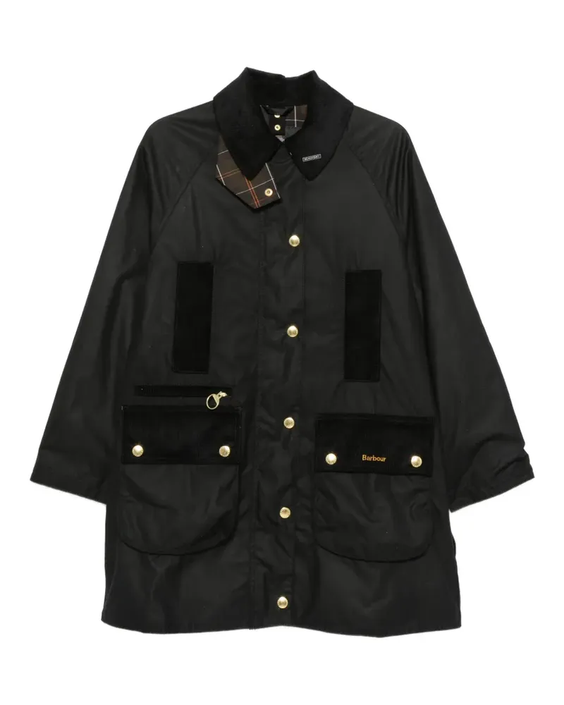 Barbour Icons Beaufort Mantel im Patchwork-Look - Schwarz Schwarz