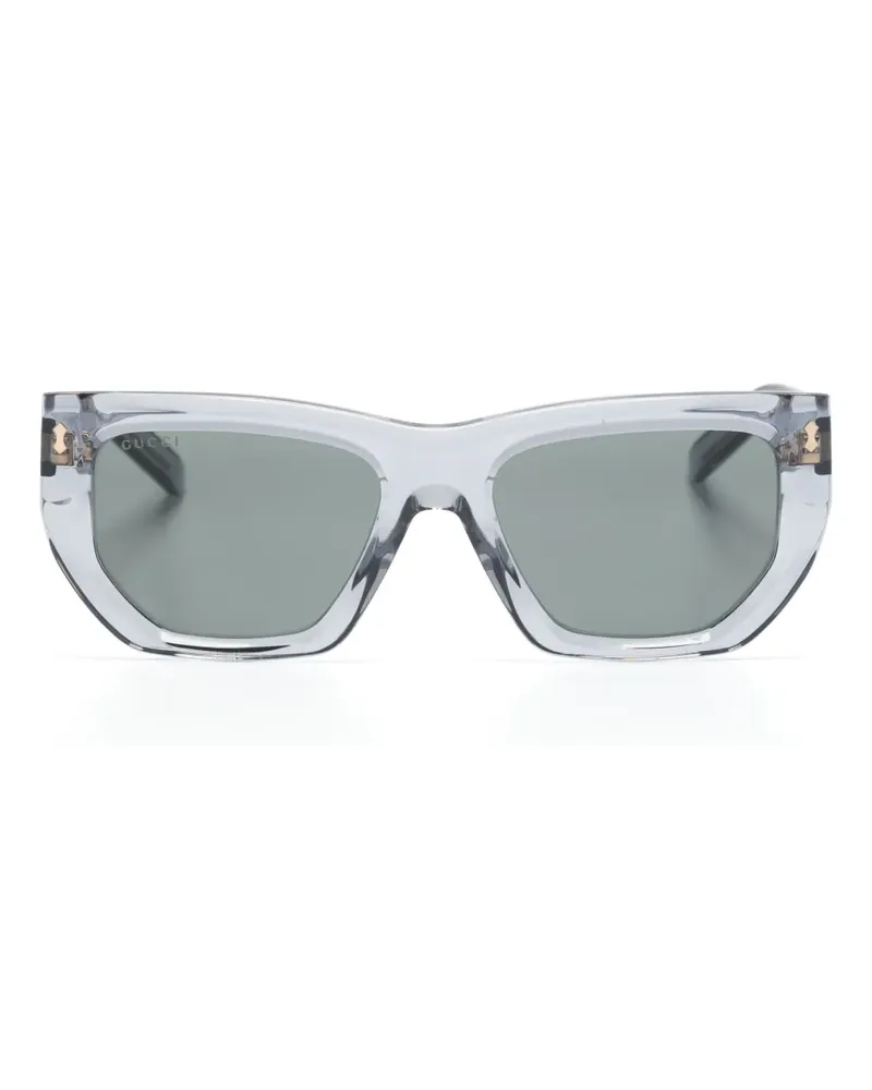 Gucci Sonnenbrille mit eckigem Gestell - Grau Grau