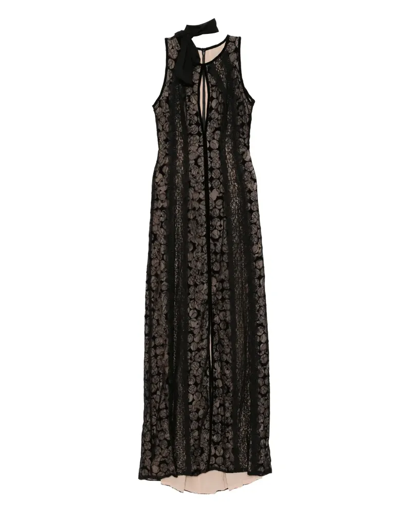 Saiid Kobeisy Langes Spitzenkleid - Schwarz Schwarz