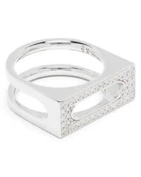 Tom Wood Cage Single Silberring mit Zirkonia Silber