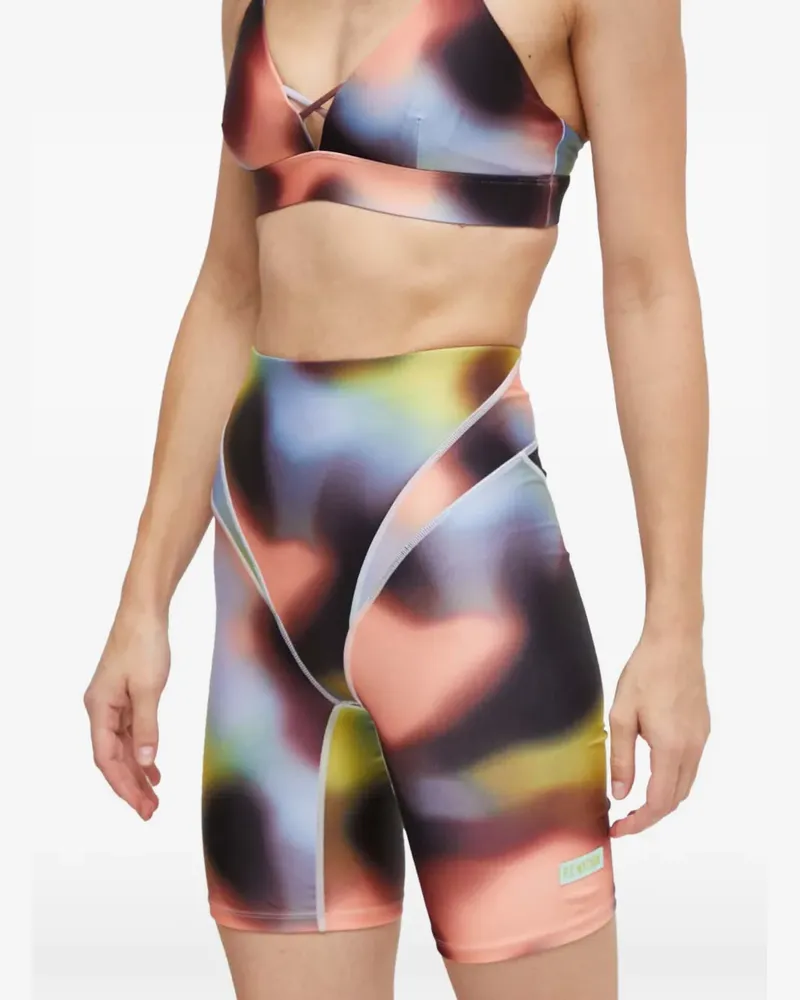 P.E. NATION printed panelled shorts - Blau Blau