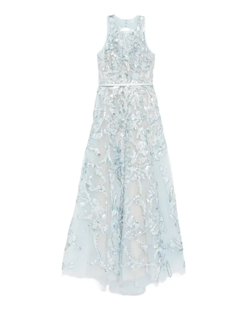 Saiid Kobeisy Besticktes Tüllkleid - Blau Blau