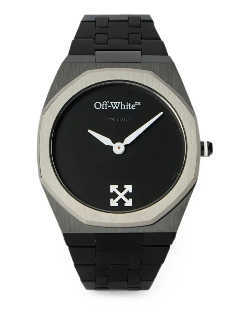 OFF-WHITE On Time Armbanduhr 39mm - Schwarz Schwarz