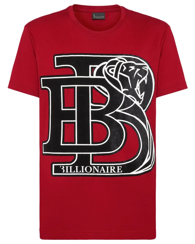 Billionaire T-Shirt mit Logo-Applikation Rot