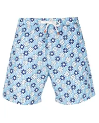 Reina Olga Badeshorts mit Blumen-Print Blau