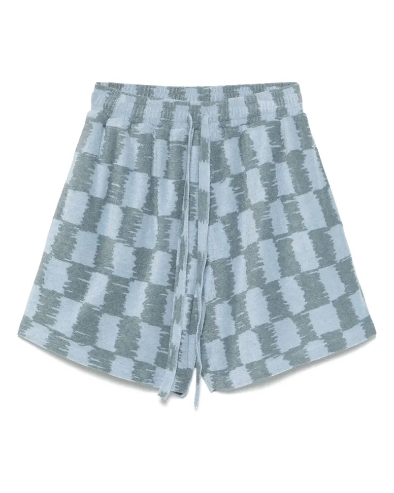 BONSAI Shorts mit Schachbrettmuster - Blau Blau