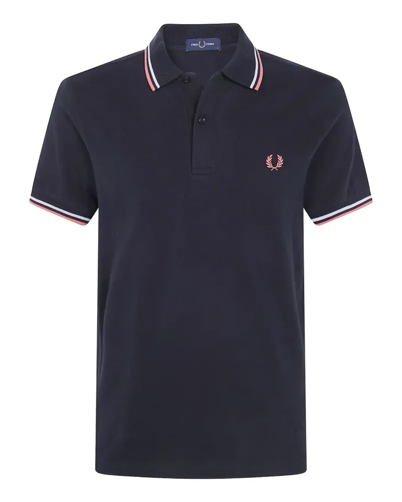 Fred Perry Piqué-Poloshirt mit Kontrasträndern - Blau Blau