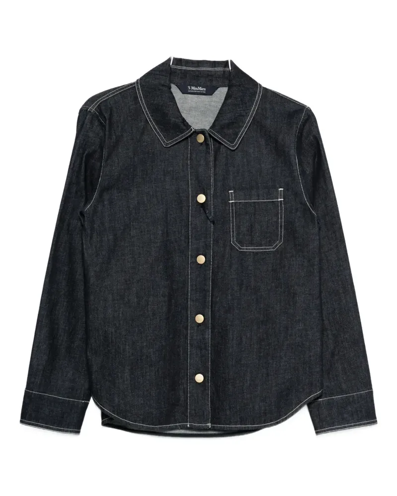 Max Mara Hemd mit Kontrastnähten - Blau Blau