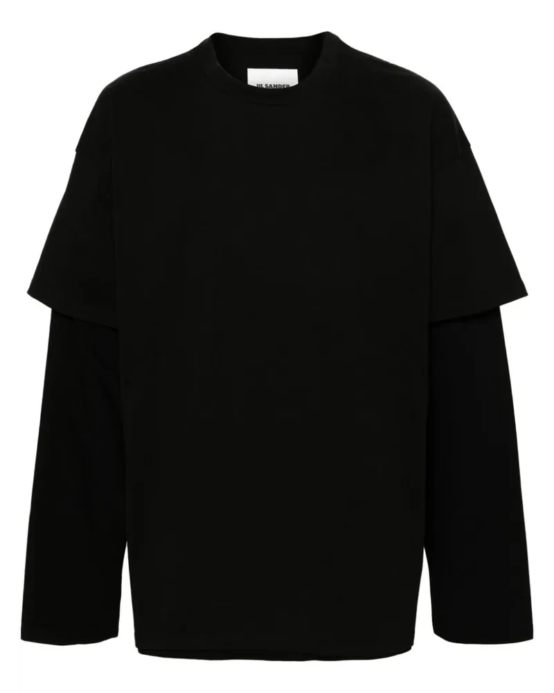 Jil Sander T-Shirt im Layering-Look - Schwarz Schwarz