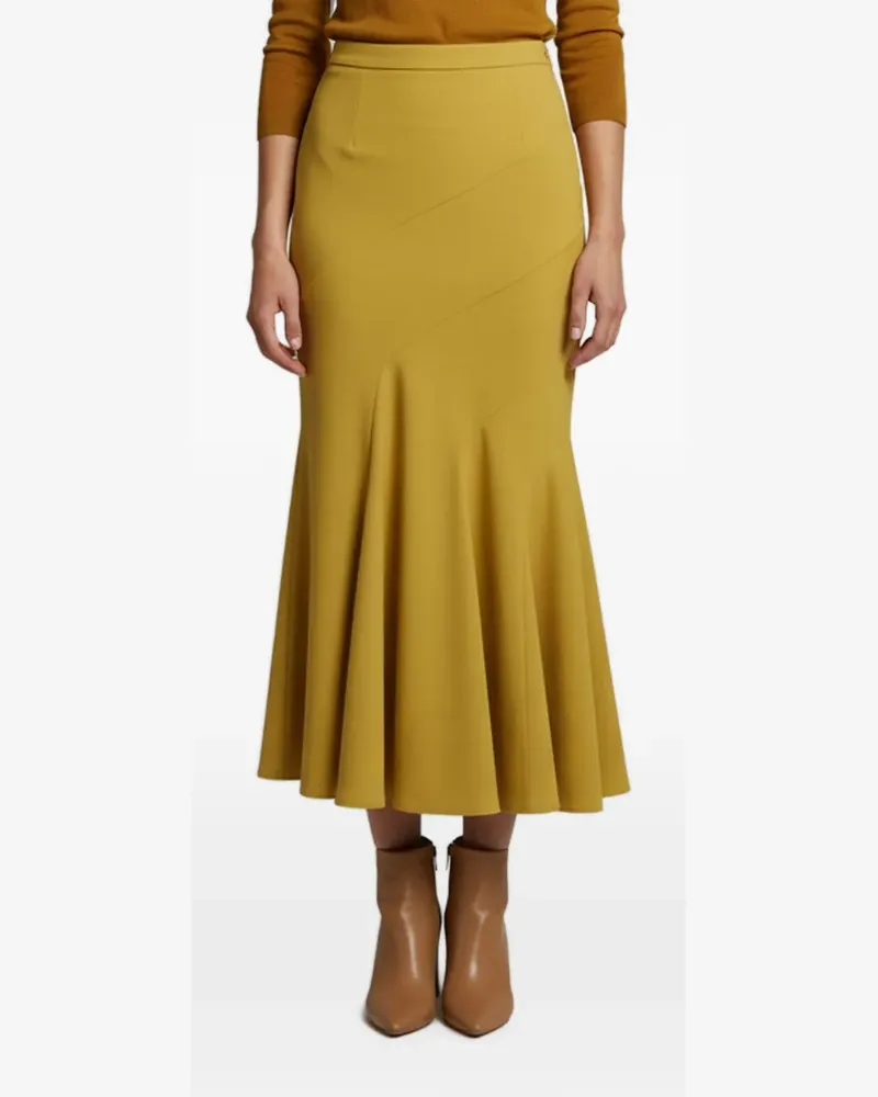 Elisabetta Franchi Asymmetrischer Midirock - Gelb Gelb