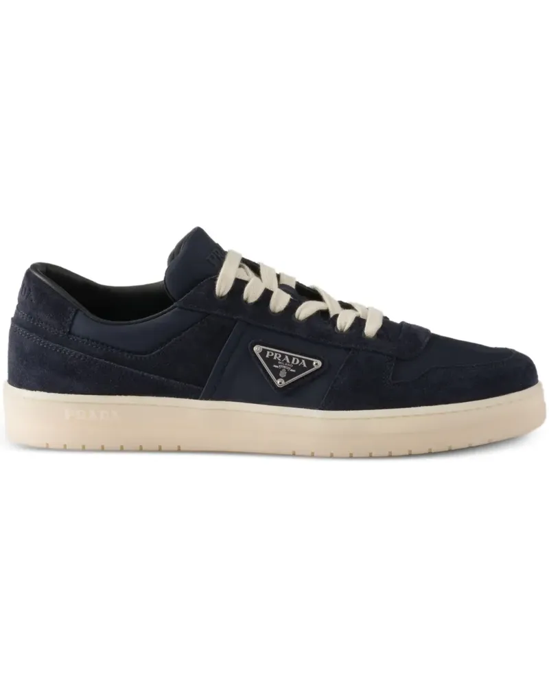 Prada Downtown Wildleder-Sneakers mit Ösendetail - Blau Blau